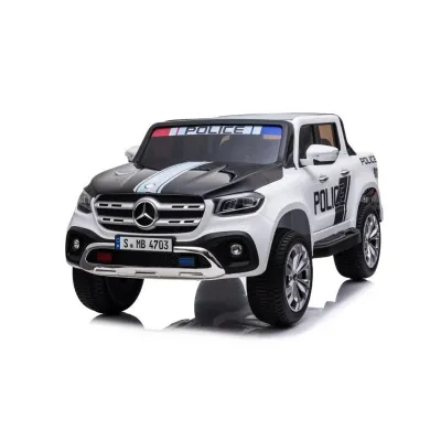 Mercedes X-Class 4x4 POLICIE 911 s 2,4G, FM, rocking horse, dvoumístný Mercedes X-Class 4x4 POLICIE 911 s 2,4G, FM, rocking horse, dvoumístný
