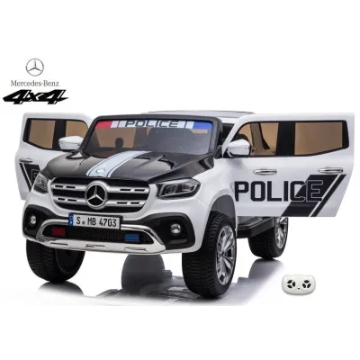 Mercedes X-Class 4x4 POLICIE 911 s 2,4G, FM, rocking horse, dvoumístný Mercedes X-Class 4x4 POLICIE 911 s 2,4G, FM, rocking horse, dvoumístný