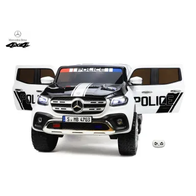 Mercedes X-Class 4x4 POLICIE 911 s 2,4G, FM, rocking horse, dvoumístný Mercedes X-Class 4x4 POLICIE 911 s 2,4G, FM, rocking horse, dvoumístný