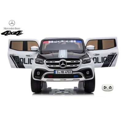 Mercedes X-Class 4x4 POLICIE 911 s 2,4G, FM, rocking horse, dvoumístný Mercedes X-Class 4x4 POLICIE 911 s 2,4G, FM, rocking horse, dvoumístný