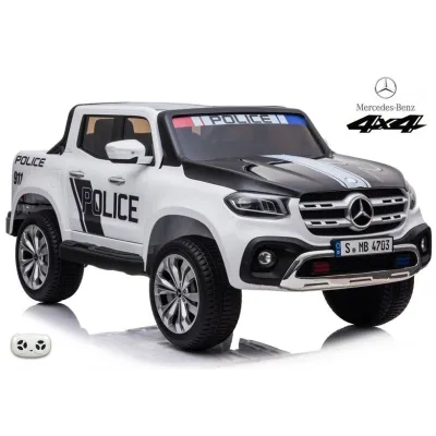 Mercedes X-Class 4x4 POLICIE 911 s 2,4G, FM, rocking horse, dvoumístný Mercedes X-Class 4x4 POLICIE 911 s 2,4G, FM, rocking horse, dvoumístný