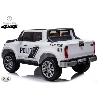 Mercedes X-Class 4x4 POLICIE 911 s 2,4G, FM, rocking horse, dvoumístný Mercedes X-Class 4x4 POLICIE 911 s 2,4G, FM, rocking horse, dvoumístný