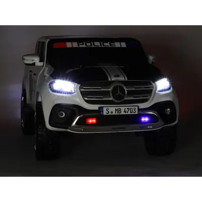 Mercedes X-Class 4x4 POLICIE 911 s 2,4G, FM, rocking horse, dvoumístný Mercedes X-Class 4x4 POLICIE 911 s 2,4G, FM, rocking horse, dvoumístný
