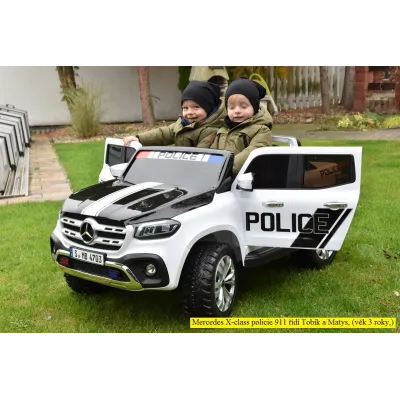 Mercedes X-Class 4x4 POLICIE 911 s 2,4G, FM, rocking horse, dvoumístný Mercedes X-Class 4x4 POLICIE 911 s 2,4G, FM, rocking horse, dvoumístný
