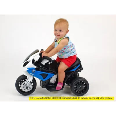 Motorka Trike BMW S1000RR, pro nejmenší a začínající, 6V, modrá Motorka Trike BMW S1000RR, pro nejmenší a začínající, 6V, modrá