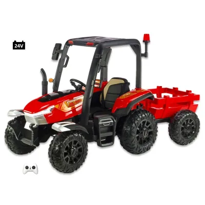 odběr v Teplicích!, Traktor Blast s 2,4G, kabinou a vlekem, 24V / 2x200W, červený odběr v Teplicích!, Traktor Blast s 2,4G, kabinou a vlekem, 24V / 2x200W, červený
