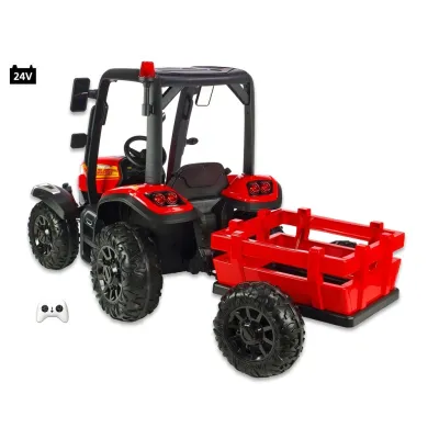 odběr v Teplicích!, Traktor Blast s 2,4G, kabinou a vlekem, 24V / 2x200W, červený odběr v Teplicích!, Traktor Blast s 2,4G, kabinou a vlekem, 24V / 2x200W, červený