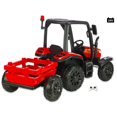 odběr v Teplicích!, Traktor Blast s 2,4G, kabinou a vlekem, 24V / 2x200W, červený odběr v Teplicích!, Traktor Blast s 2,4G, kabinou a vlekem, 24V / 2x200W, červený