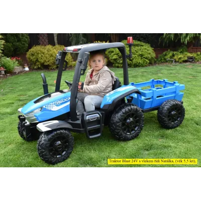 odběr v Teplicích!, Traktor Blast s 2,4G, kabinou a vlekem, 24V / 2x200W, červený odběr v Teplicích!, Traktor Blast s 2,4G, kabinou a vlekem, 24V / 2x200W, červený