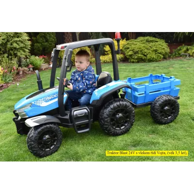 odběr v Teplicích!, Traktor Blast s 2,4G, kabinou a vlekem, 24V / 2x200W, červený odběr v Teplicích!, Traktor Blast s 2,4G, kabinou a vlekem, 24V / 2x200W, červený