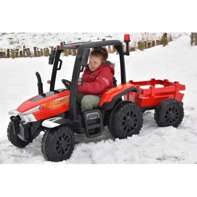 odběr v Teplicích!, Traktor Blast s 2,4G, kabinou a vlekem, 24V / 2x200W, červený odběr v Teplicích!, Traktor Blast s 2,4G, kabinou a vlekem, 24V / 2x200W, červený