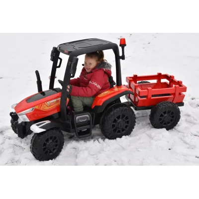 odběr v Teplicích!, Traktor Blast s 2,4G, kabinou a vlekem, 24V / 2x200W, červený odběr v Teplicích!, Traktor Blast s 2,4G, kabinou a vlekem, 24V / 2x200W, červený
