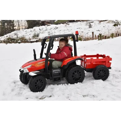 odběr v Teplicích!, Traktor Blast s 2,4G, kabinou a vlekem, 24V / 2x200W, červený odběr v Teplicích!, Traktor Blast s 2,4G, kabinou a vlekem, 24V / 2x200W, červený