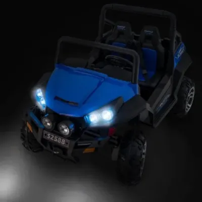 Elektrické autíčko RSX Modré, Pohon 4x4, 2x12V, EVA kola, široké dvoumístné čalouněné sedadlo, 2,4 GHz DO, 4 X MOTOR, Dvoumístné