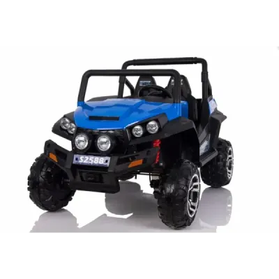 Elektrické autíčko RSX Modré, Pohon 4x4, 2x12V, EVA kola, široké dvoumístné čalouněné sedadlo, 2,4 GHz DO, 4 X MOTOR, Dvoumístné