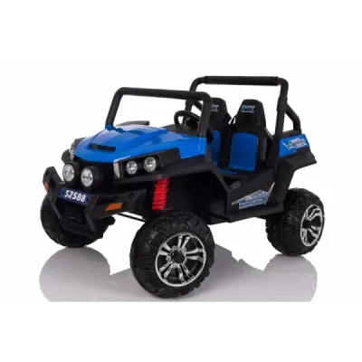 Elektrické autíčko RSX Modré, Pohon 4x4, 2x12V, EVA kola, široké dvoumístné čalouněné sedadlo, 2,4 GHz DO, 4 X MOTOR, Dvoumístné