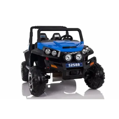 Elektrické autíčko RSX Modré, Pohon 4x4, 2x12V, EVA kola, široké dvoumístné čalouněné sedadlo, 2,4 GHz DO, 4 X MOTOR, Dvoumístné
