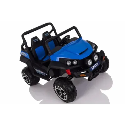 Elektrické autíčko RSX Modré, Pohon 4x4, 2x12V, EVA kola, široké dvoumístné čalouněné sedadlo, 2,4 GHz DO, 4 X MOTOR, Dvoumístné
