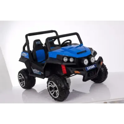 Elektrické autíčko RSX Modré, Pohon 4x4, 2x12V, EVA kola, široké dvoumístné čalouněné sedadlo, 2,4 GHz DO, 4 X MOTOR, Dvoumístné