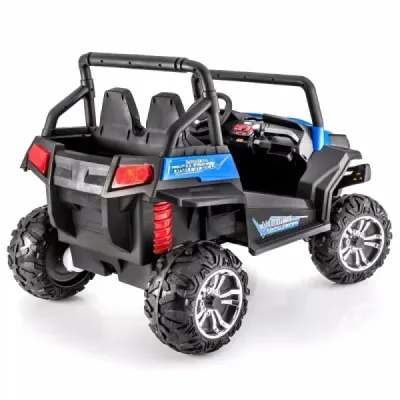Elektrické autíčko RSX Modré, Pohon 4x4, 2x12V, EVA kola, široké dvoumístné čalouněné sedadlo, 2,4 GHz DO, 4 X MOTOR, Dvoumístné
