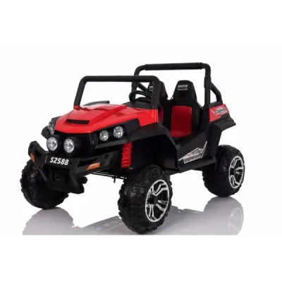 Elektrické autíčko RSX Červené, Pohon 4x4, 2x12V, EVA kola, široké dvoumístné čalouněné sedadlo, 2,4 GHz DO, 4 X MOTOR, Dvoumíst