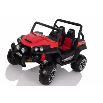 Elektrické autíčko RSX Červené, Pohon 4x4, 2x12V, EVA kola, široké dvoumístné čalouněné sedadlo, 2,4 GHz DO, 4 X MOTOR, Dvoumíst