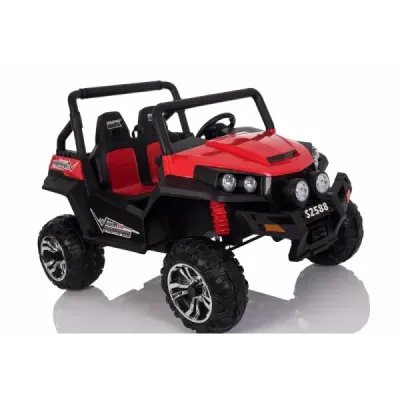 Elektrické autíčko RSX Červené, Pohon 4x4, 2x12V, EVA kola, široké dvoumístné čalouněné sedadlo, 2,4 GHz DO, 4 X MOTOR, Dvoumíst