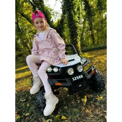 Elektrické autíčko RSX Červené, Pohon 4x4, 2x12V, EVA kola, široké dvoumístné čalouněné sedadlo, 2,4 GHz DO, 4 X MOTOR, Dvoumíst