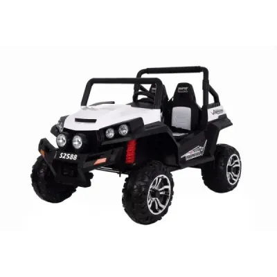 Elektrické autíčko RSX Bílé, Pohon 4x4, 2x12V, EVA kola, široké dvoumístné čalouněné sedadlo, 2,4 GHz DO, 4 X MOTOR, Dvoumístné,
