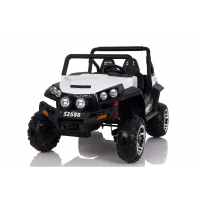 Elektrické autíčko RSX Bílé, Pohon 4x4, 2x12V, EVA kola, široké dvoumístné čalouněné sedadlo, 2,4 GHz DO, 4 X MOTOR, Dvoumístné,