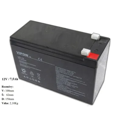 Gelová nabíjecí baterie Vipow 12V - 7,5Ah/ 20HR Gelová nabíjecí baterie Vipow 12V - 7,5Ah/ 20HR