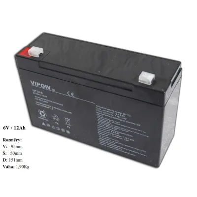 Gelová nabíjecí baterie Vipow 6V-12Ah/ 20HR Gelová nabíjecí baterie Vipow 6V-12Ah/ 20HR