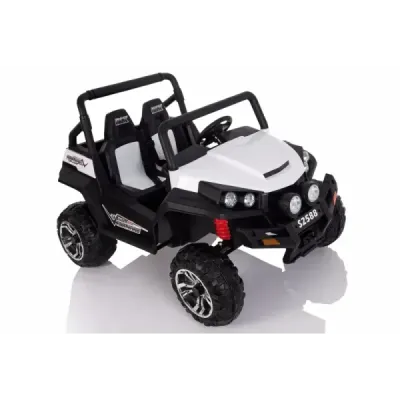 Elektrické autíčko RSX Bílé, Pohon 4x4, 2x12V, EVA kola, široké dvoumístné čalouněné sedadlo, 2,4 GHz DO, 4 X MOTOR, Dvoumístné,