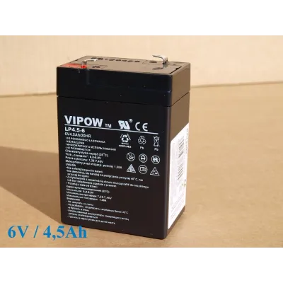 Gelová nabíjecí baterie Vipow 6V-4,5Ah/ 20HR Gelová nabíjecí baterie Vipow 6V-4,5Ah/ 20HR