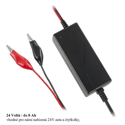 Nabíječka gelových a olověných baterií 24V s LED diodou nabití baterie, Vipow 1135