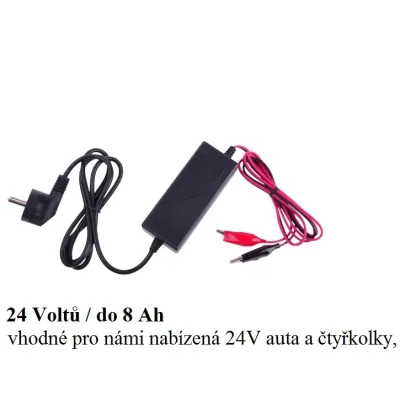 Nabíječka gelových a olověných baterií 24V s LED diodou nabití baterie, Vipow 1135