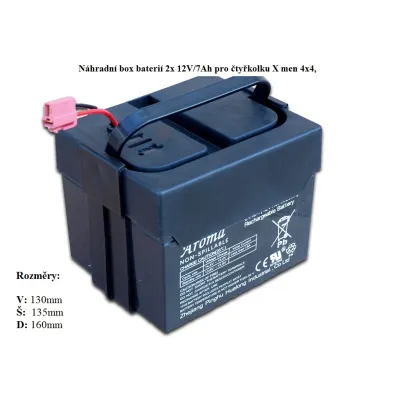 Náhradní box s 2x bateriemi 12V/7Ah pro čtyřkolku Xmen 4x4, s nabíjením mimo čtyřkolky Náhradní box s 2x bateriemi 12V/7Ah pro čtyřkolku Xmen 4x4, s nabíjením mimo čtyřkolky