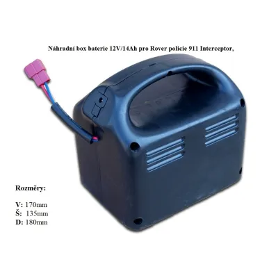 Náhradní box s baterií 12V/14Ah pro Rover Happer a policie Interceptor 911, s nabíjením mimo auta, Náhradní box s baterií 12V/14Ah pro Rover Happer a policie Interceptor 911, s nabíjením mimo auta,