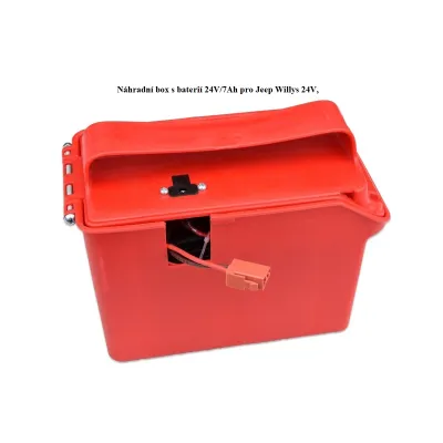 Náhradní box s baterií 24V/7Ah pro Jeep Willys, s nabíjením mimo auta Náhradní box s baterií 24V/7Ah pro Jeep Willys, s nabíjením mimo auta