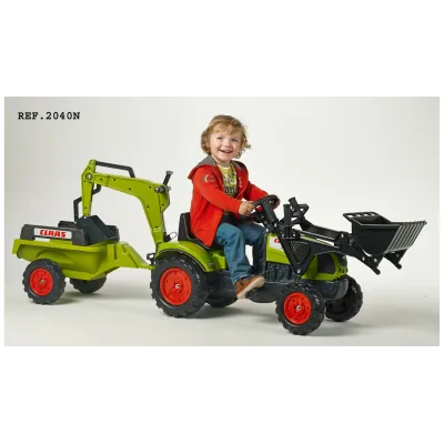 Šlapací traktor Claas Arion 410 se 2 lžícemi, valníkem, délka 181cm, Made in France, Šlapací traktor Claas Arion 410 se 2 lžícemi, valníkem, délka 181cm, Made in France,