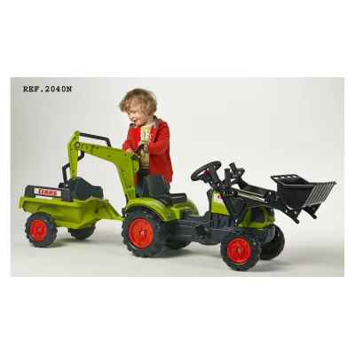 Šlapací traktor Claas Arion 410 se 2 lžícemi, valníkem, délka 181cm, Made in France, Šlapací traktor Claas Arion 410 se 2 lžícemi, valníkem, délka 181cm, Made in France,