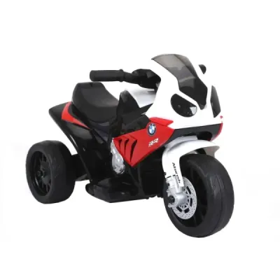 Elektrická tříkolka BMW S 1000 RR, Licencované, 6 V, koženkové sedadlo, 1 motor, červené