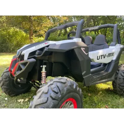 Elektrické autíčko NEW RSX Bílé, Pohon 4x4, 2x 12V, EVA kola, široké dvoumístné sedadlo, Klíč, 2,4 GHz DO, 4X MOTOR, Dvoumístné,