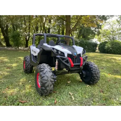 Elektrické autíčko NEW RSX Bílé, Pohon 4x4, 2x 12V, EVA kola, široké dvoumístné sedadlo, Klíč, 2,4 GHz DO, 4X MOTOR, Dvoumístné,