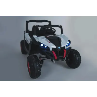 Elektrické autíčko NEW RSX Bílé, Pohon 4x4, 2x 12V, EVA kola, široké dvoumístné sedadlo, Klíč, 2,4 GHz DO, 4X MOTOR, Dvoumístné,