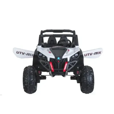 Elektrické autíčko NEW RSX Bílé, Pohon 4x4, 2x 12V, EVA kola, široké dvoumístné sedadlo, Klíč, 2,4 GHz DO, 4X MOTOR, Dvoumístné,