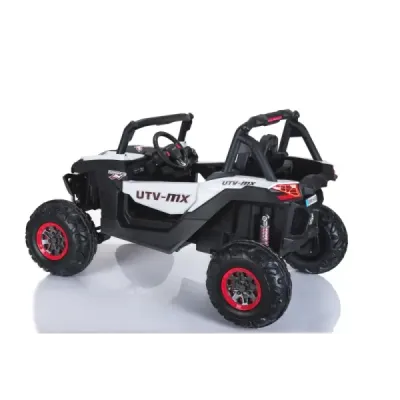 Elektrické autíčko NEW RSX Bílé, Pohon 4x4, 2x 12V, EVA kola, široké dvoumístné sedadlo, Klíč, 2,4 GHz DO, 4X MOTOR, Dvoumístné,