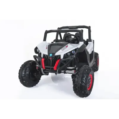 Elektrické autíčko NEW RSX Bílé, Pohon 4x4, 2x 12V, EVA kola, široké dvoumístné sedadlo, Klíč, 2,4 GHz DO, 4X MOTOR, Dvoumístné,