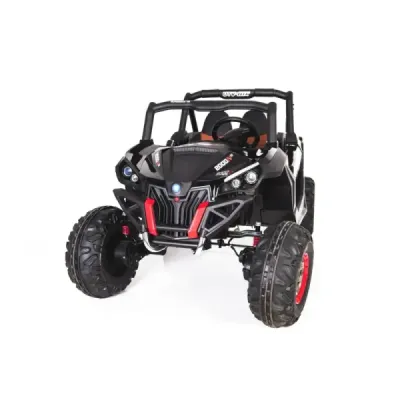 Elektrické autíčko NEW RSX Černé, Pohon 4x4, 2x 12V, EVA kola, široké dvoumístné sedadlo, Klíč, 2,4 GHz DO, 4X MOTOR, Dvoumístné