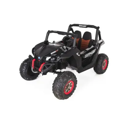Elektrické autíčko NEW RSX Černé, Pohon 4x4, 2x 12V, EVA kola, široké dvoumístné sedadlo, Klíč, 2,4 GHz DO, 4X MOTOR, Dvoumístné